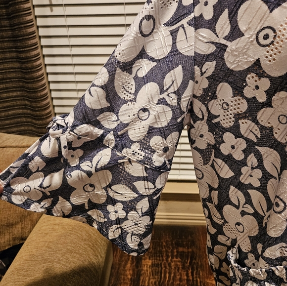 Erin London Floral Blouse XL - Picture 2 of 4